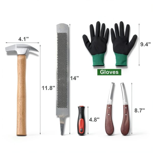 Farrier Tools Kit 12Pcs Hoof Trimming Set by Gtouse with Nippers-5