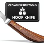 Farrier Hoof Knife Crown Farrier – Wooden Handle, Curved Blade (Brown)-0