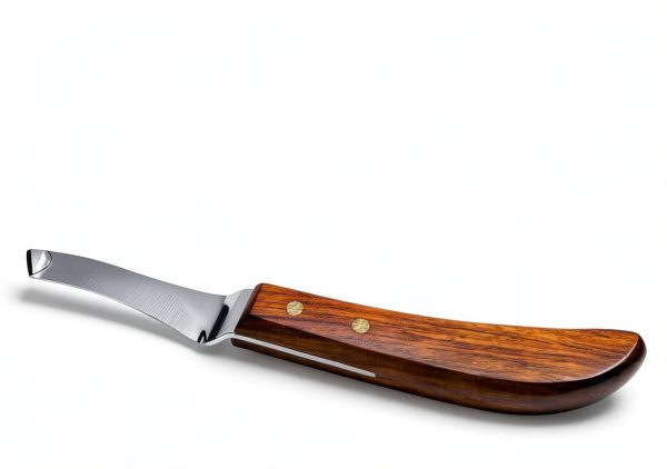 Farrier Hoof Knife Crown Farrier – Wooden Handle, Curved Blade (Brown)-4
