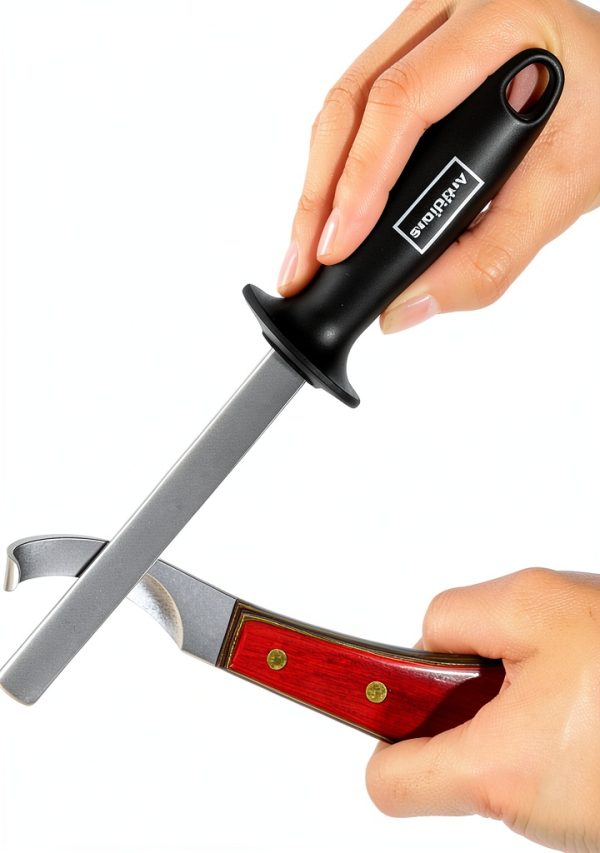 Antidious Hoof Knife Sharpener, 5 inch Farrier tool Honing Rod with Diamond Coated to Keep Hoof Knives and Cutting Instruments Sharp-0