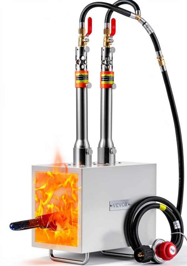 VEVOR Portable Propane Forge 2 Burner Steel Blacksmith Tool-0