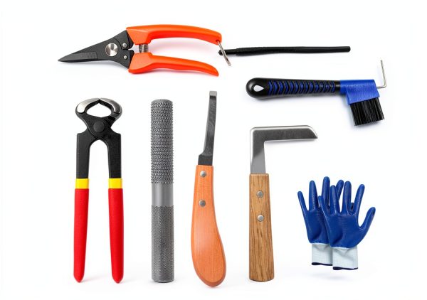 8 inch Farrier Tools Kit (8 Piece) Horse Goat Hoof Trimmers Carbon Steel Nippers Shears Nail Clipper, Mini Rasp, Hoof Trimming Cutter Knife, File for Pig Sheep Donkey Equine Supplies with Storage Bag-3
