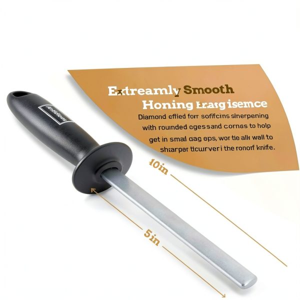 Antidious Hoof Knife Sharpener, 5 inch Farrier tool Honing Rod with Diamond Coated to Keep Hoof Knives and Cutting Instruments Sharp-4