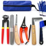 8 inch Farrier Tools Kit (8 Piece) Horse Goat Hoof Trimmers Carbon Steel Nippers Shears Nail Clipper, Mini Rasp, Hoof Trimming Cutter Knife, File for Pig Sheep Donkey Equine Supplies with Storage Bag-0