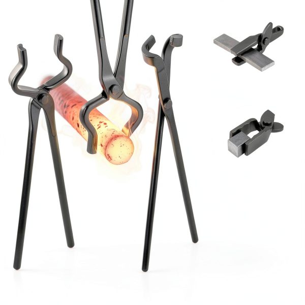 Blacksmith Tongs 3-Pc Set CongGongGo Heavy Duty Heat Treated Tools-7