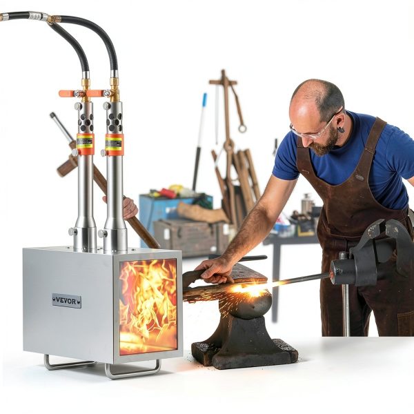 VEVOR Portable Propane Forge 2 Burner Steel Blacksmith Tool-7