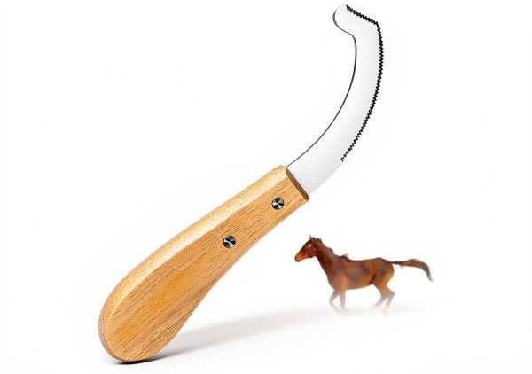 Bot Egg Knife for Horses, Horse Farrier Tool Grooming Bugs, Stainless Steel Blade with Wood Handle, Precision Grooming Tool for Bot Egg Removal-0