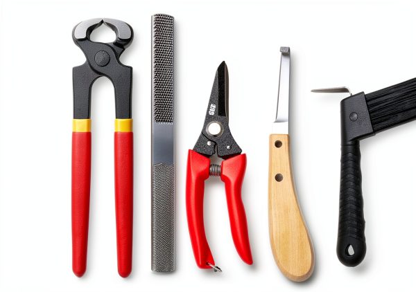 8 inch Farrier Tool Kit 7 Piece - Loaged Mini Hoof Nippers Rasp Knife-3